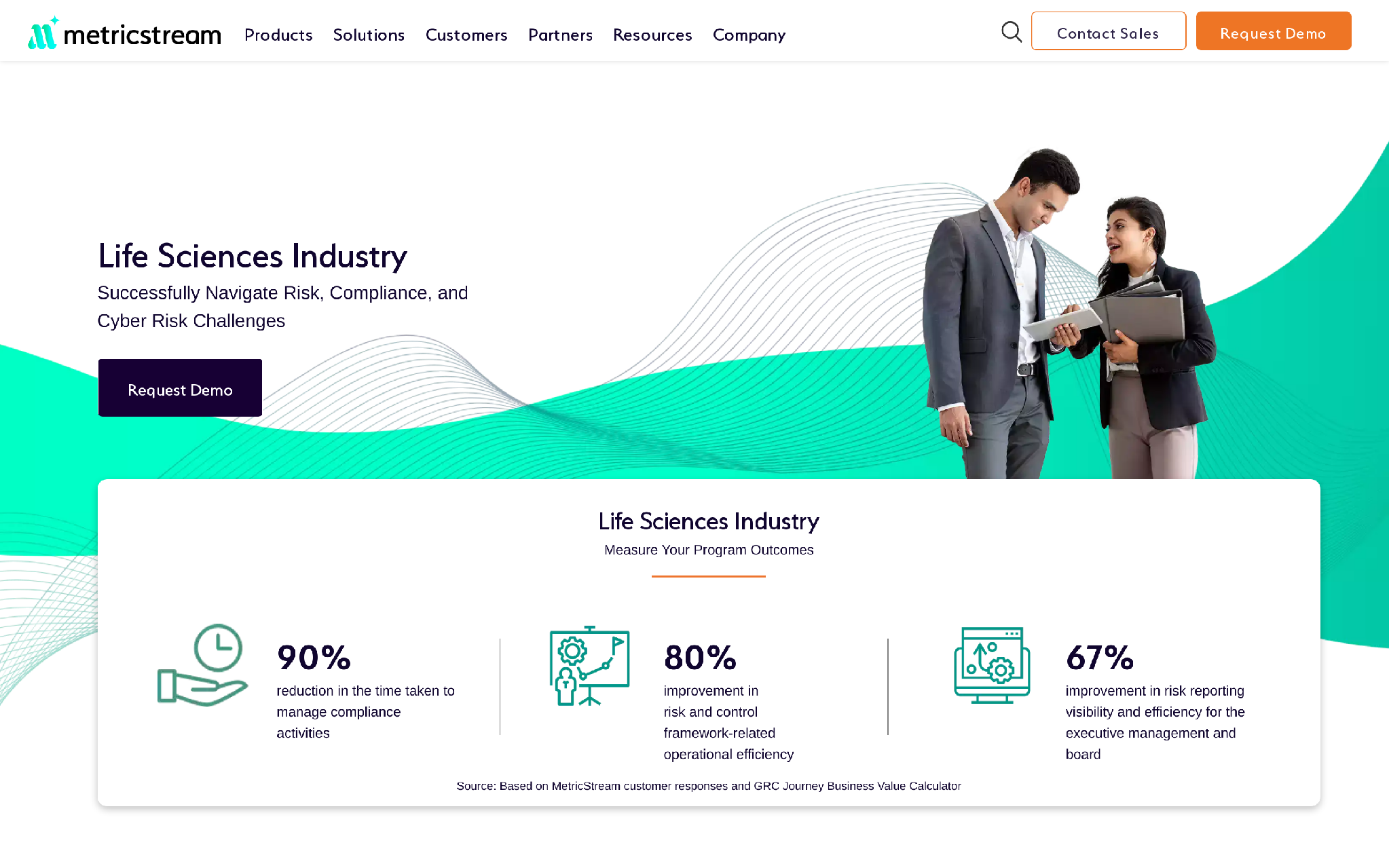 MetricStream life sciences GRC page