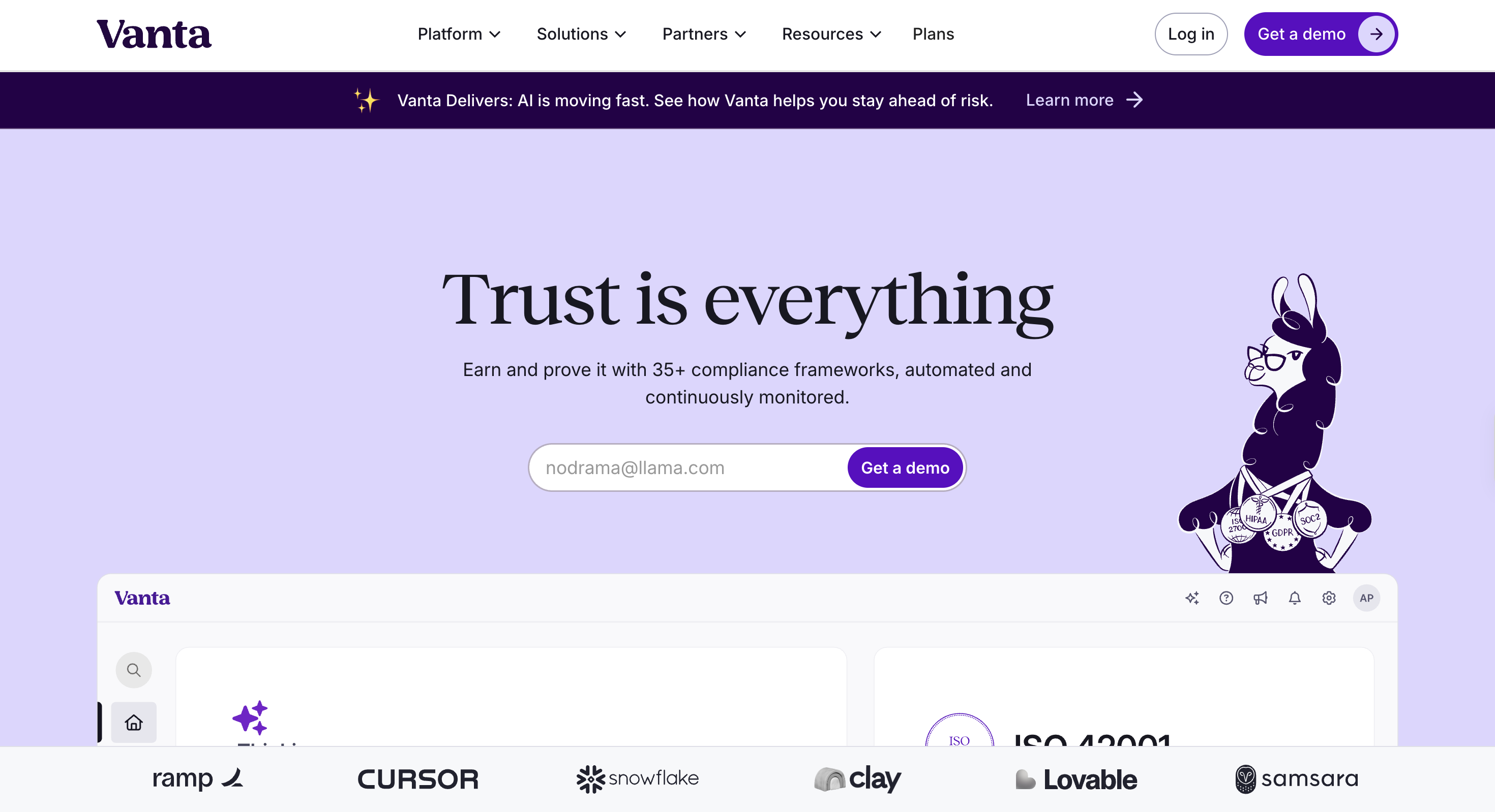 Vanta trust management platform