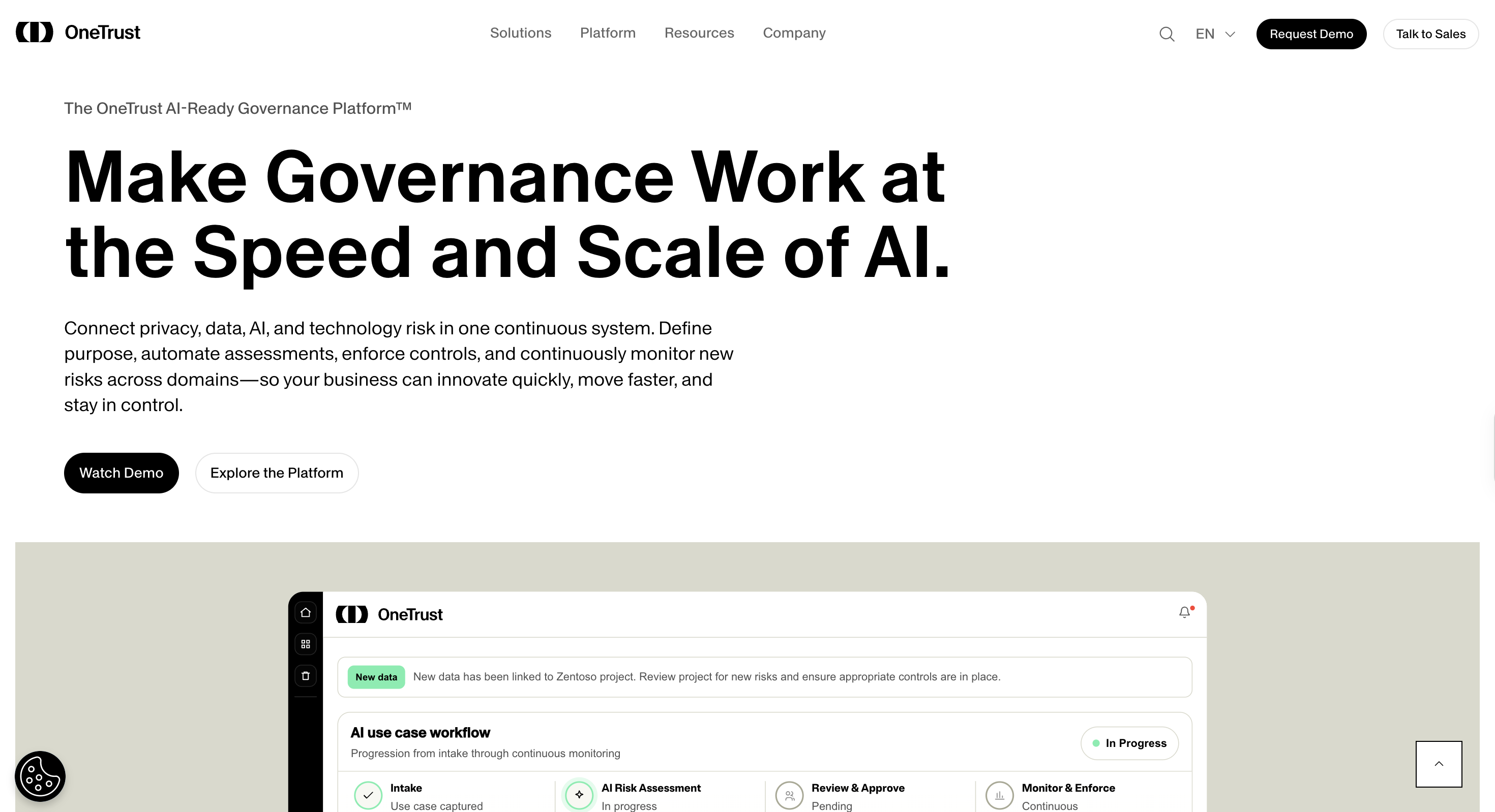 OneTrust privacy and governance products