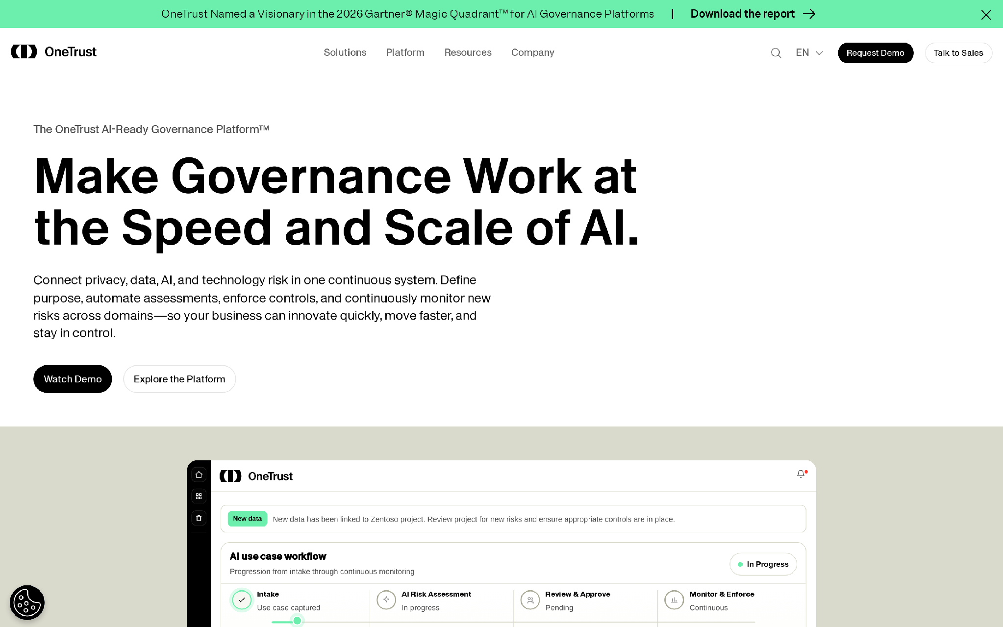 OneTrust privacy management platform