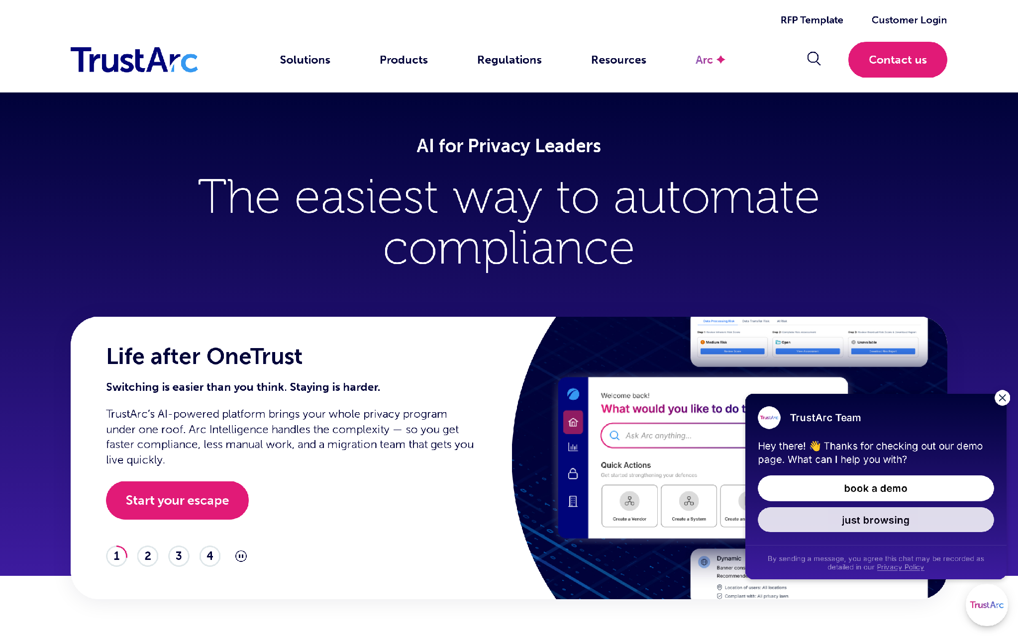 TrustArc privacy management platform