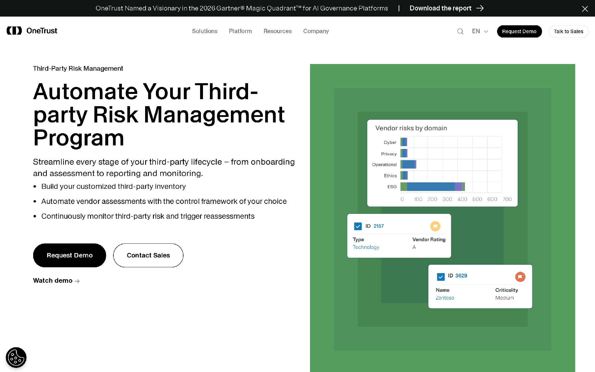 OneTrust third-party risk management