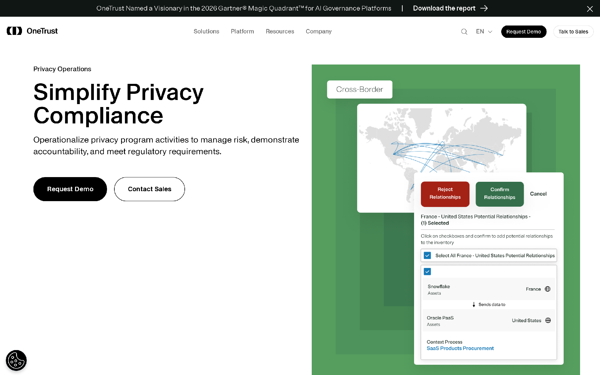 OneTrust homepage