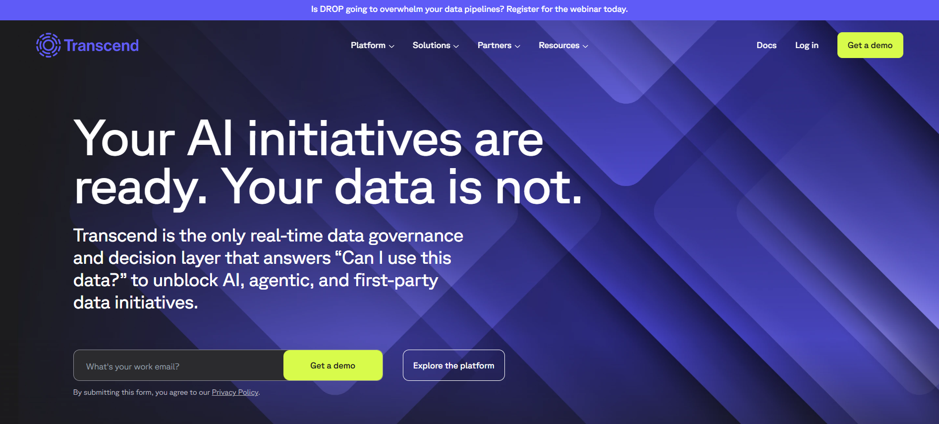 Transcend homepage