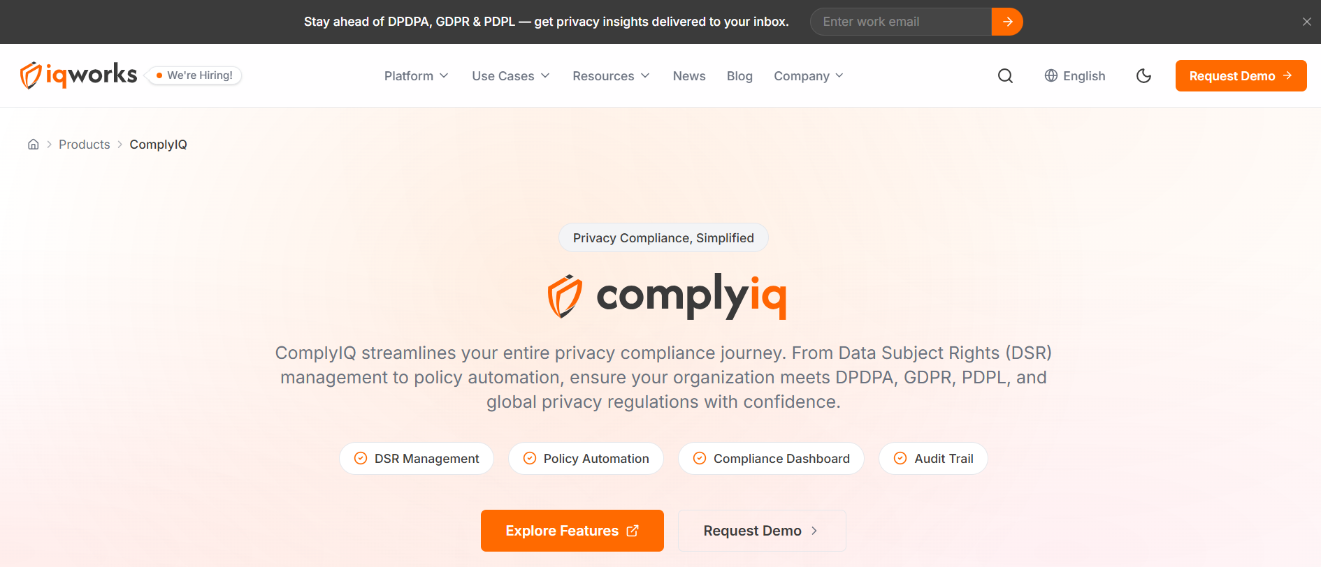ComplyIQ privacy compliance application