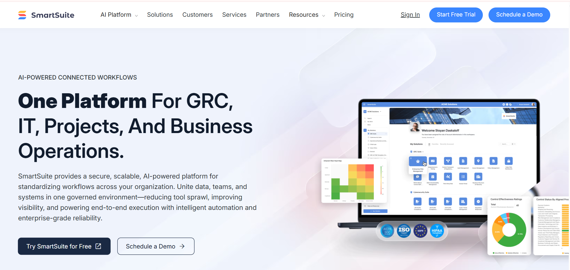 SmartSuite legal operations and policy workflow