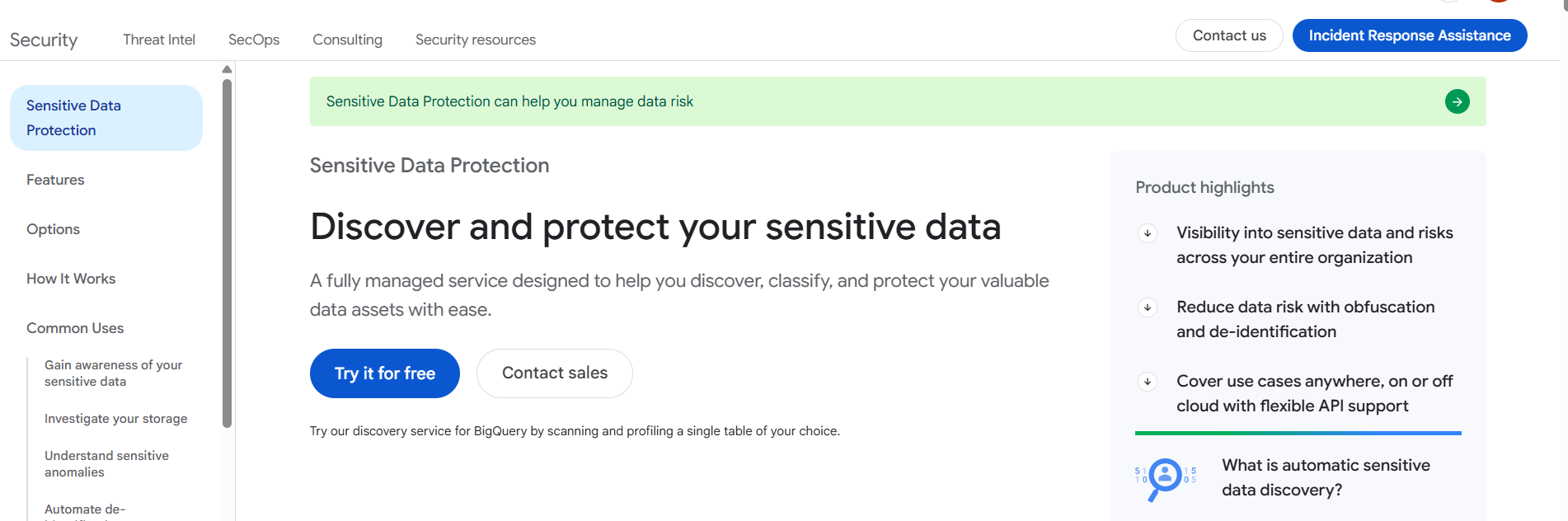 Google Cloud Sensitive Data Protection