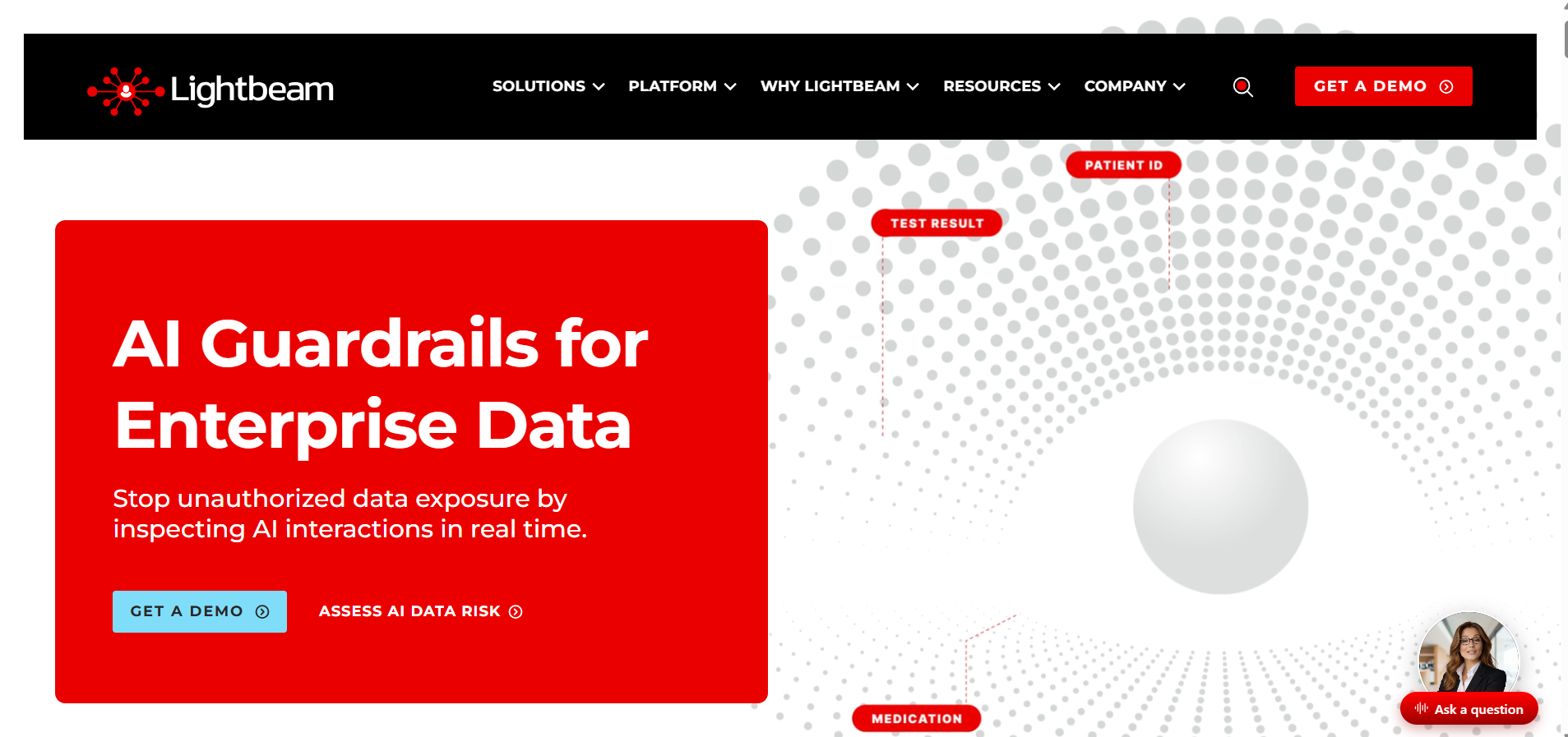 Lightbeam homepage