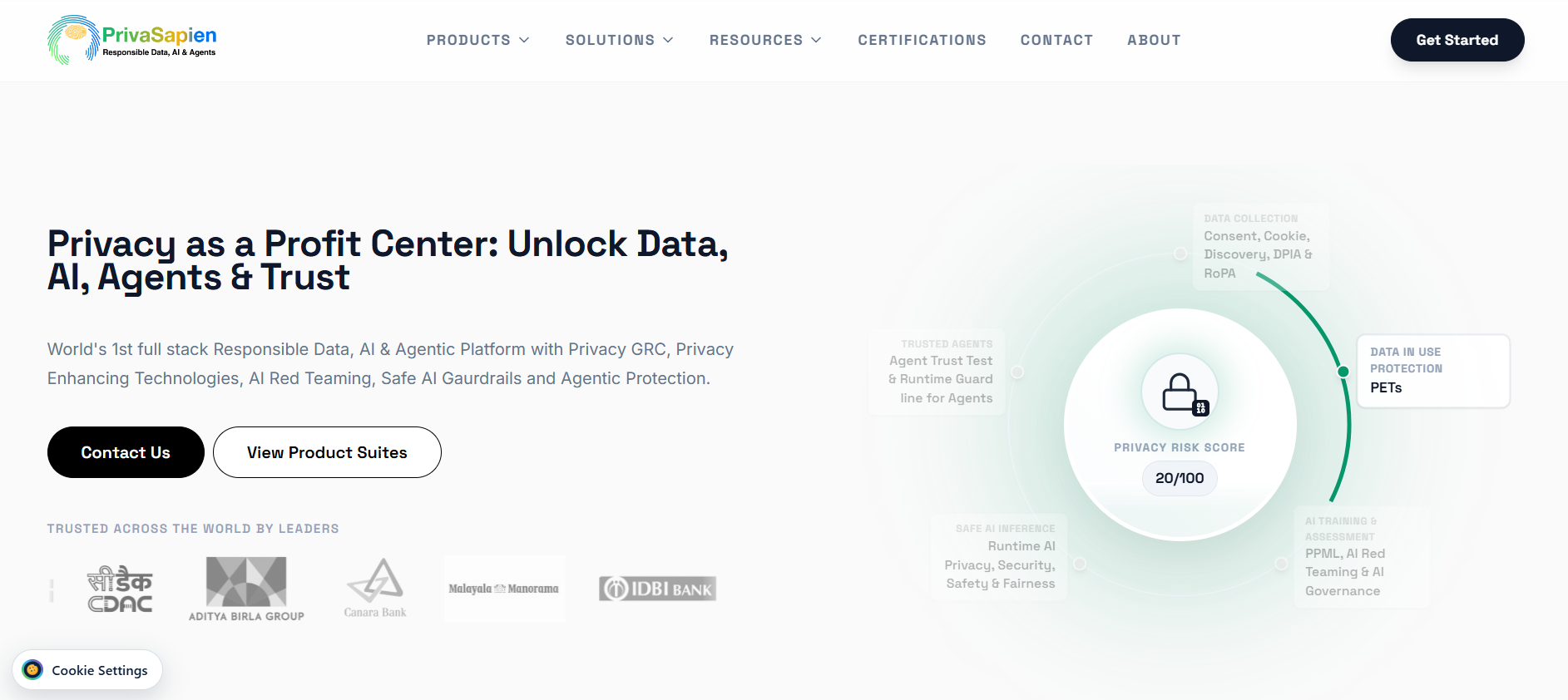 Privasapien homepage