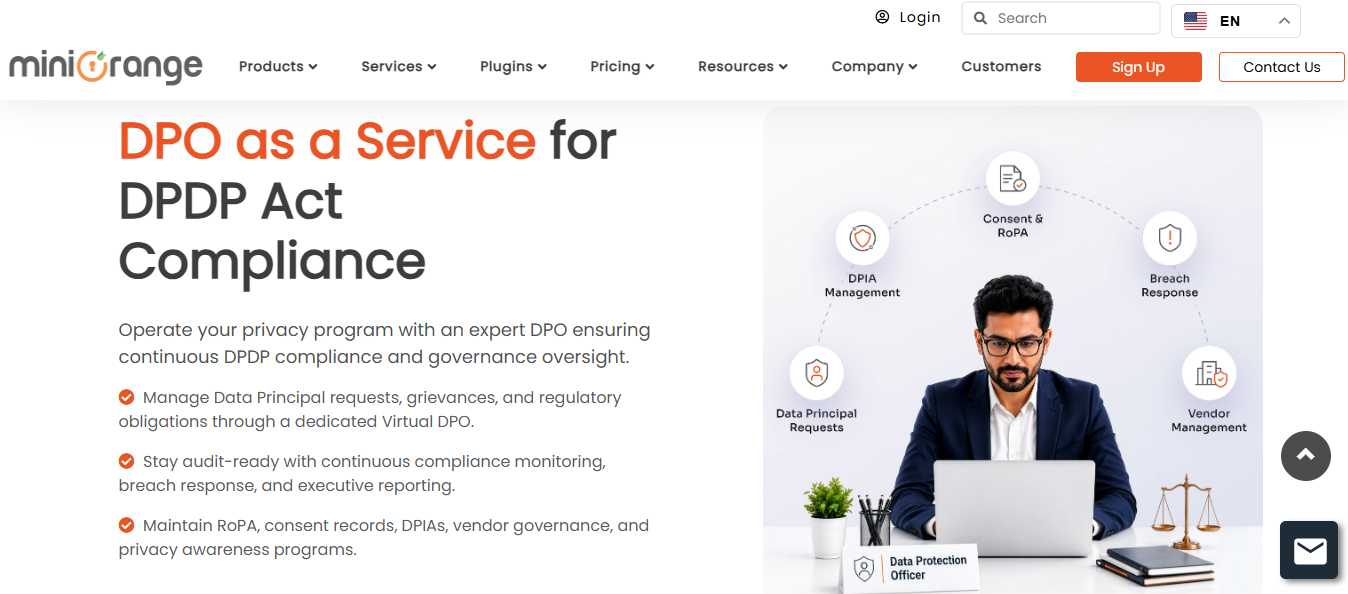Miniorange Homepage