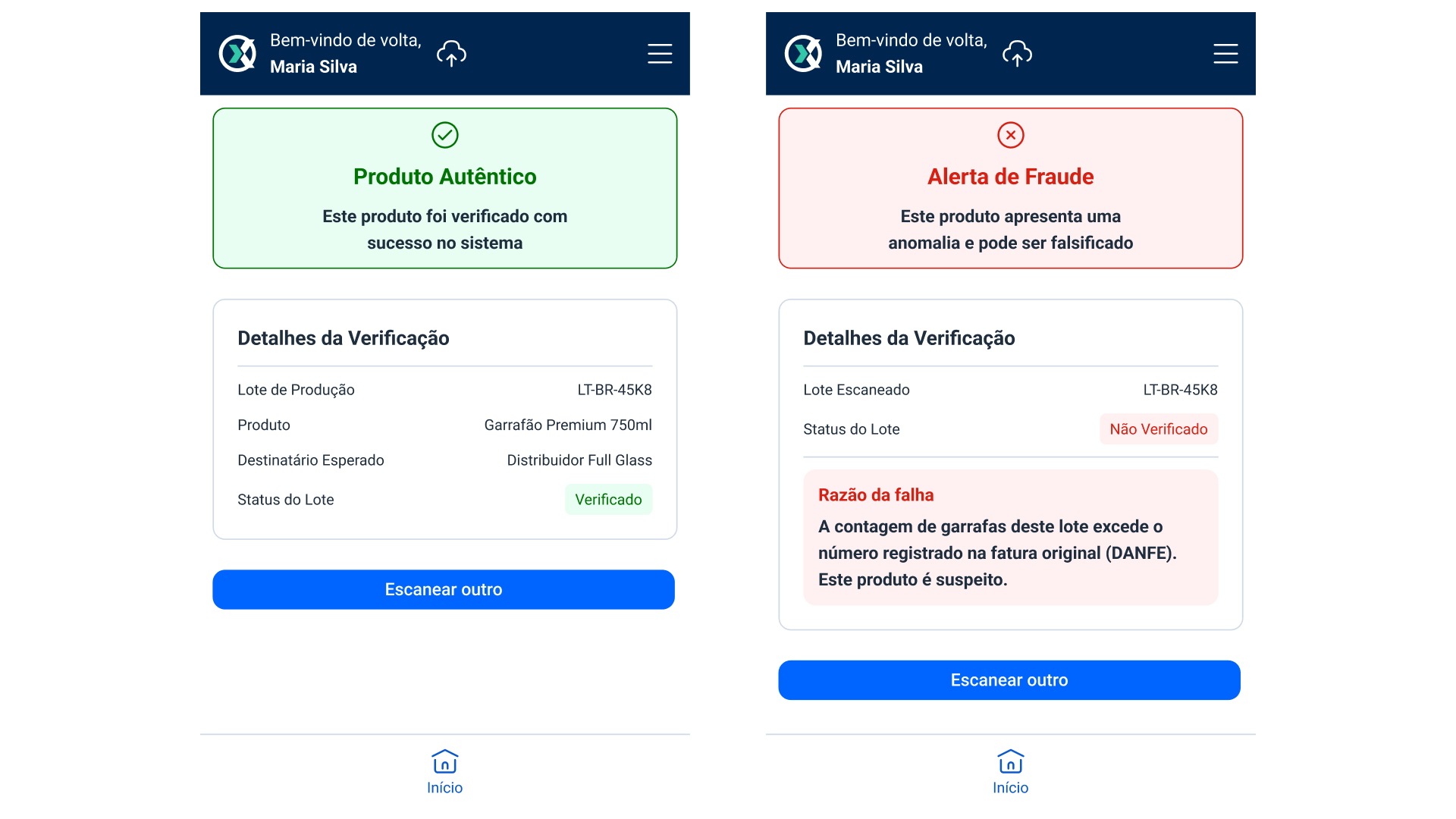 Alerta instantâneo de fraude