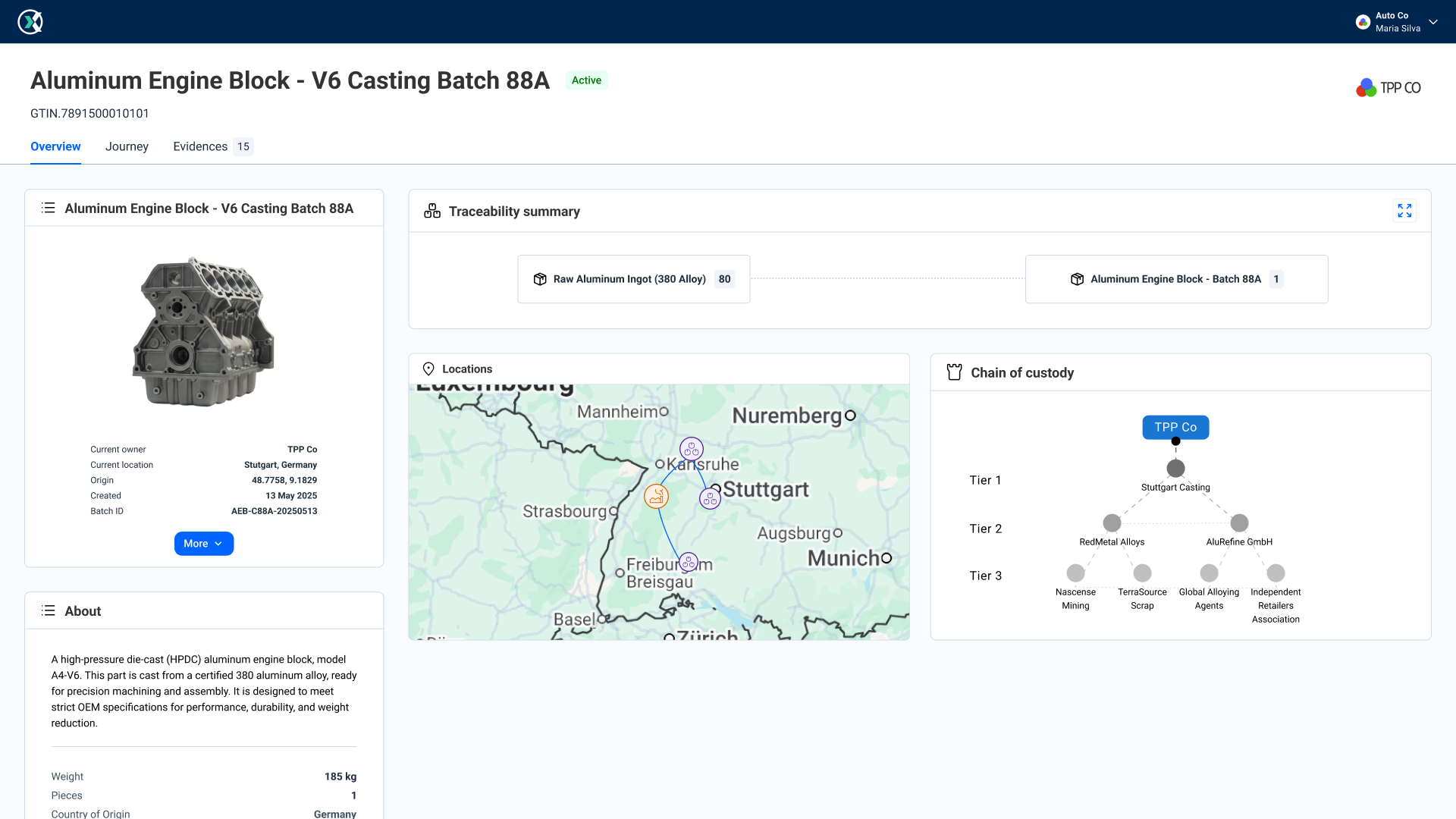 Product Input & Component Traceability