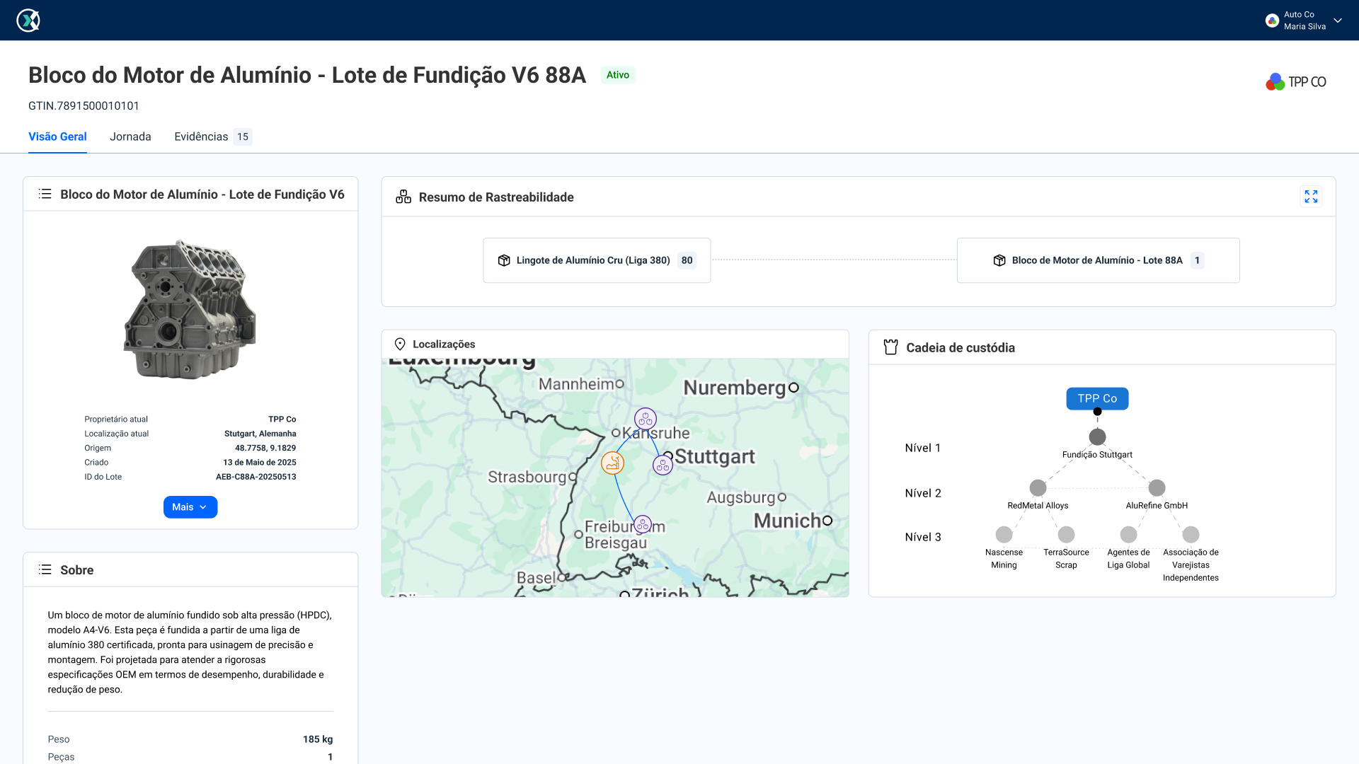 Entrada de produtos e rastreabilidade de componentes