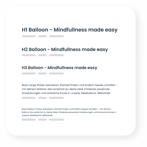 Shows part of the Balloon Design System, in this image the font system