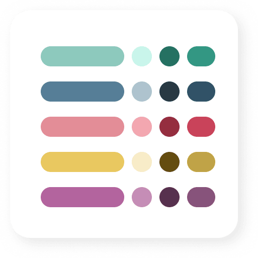 Shows part of the Balloon Design System, in this image colors