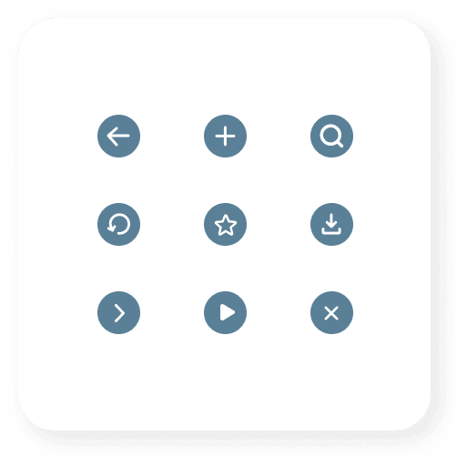 Shows part of the Balloon Design System, in this image Icons