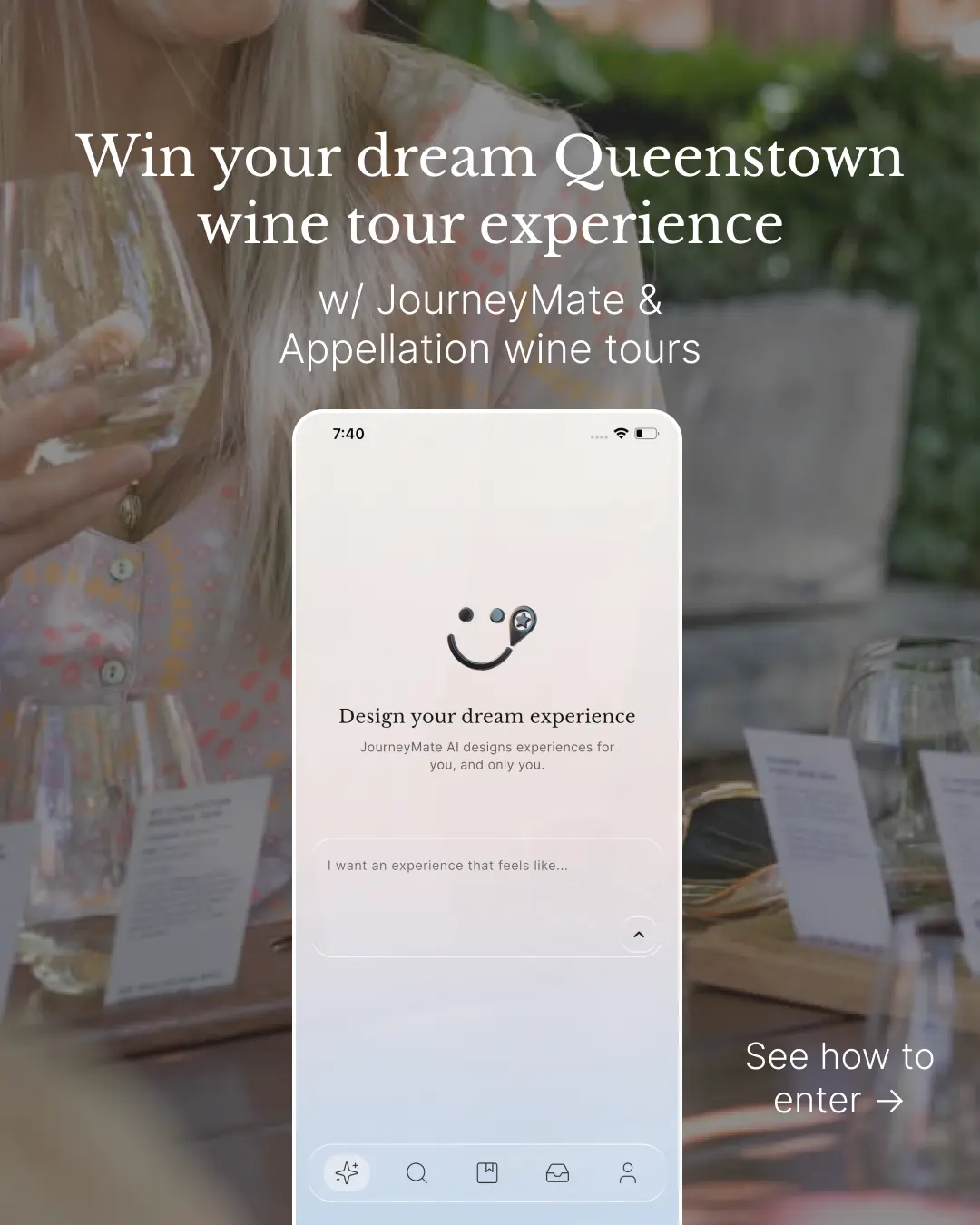 Create your dream package for appellation wine tours inside JourneyMate for a chance to win. See how to enter
