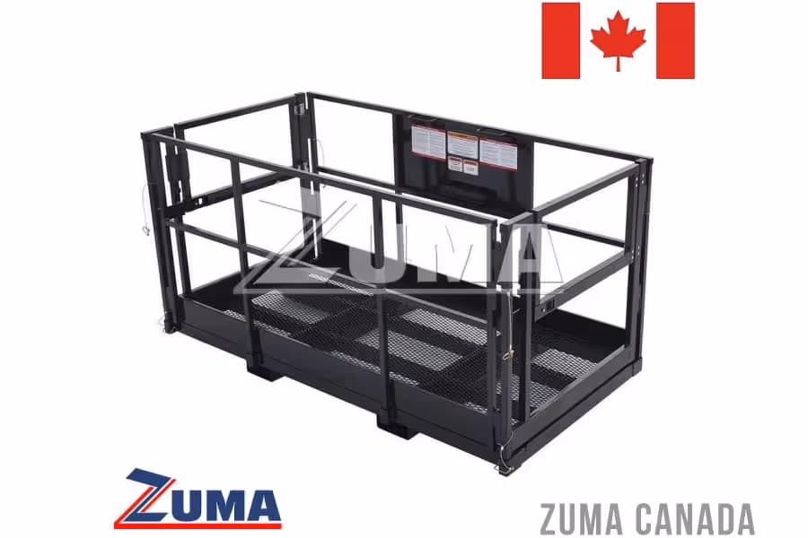 4x9 8 telehandler man basket with entry gate and mesh flooring in Canada