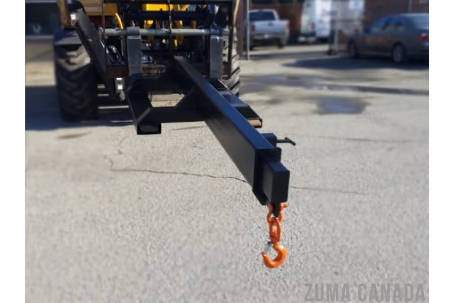 Front view of 6K adjustable truss jib boom with hook attachment in Canada