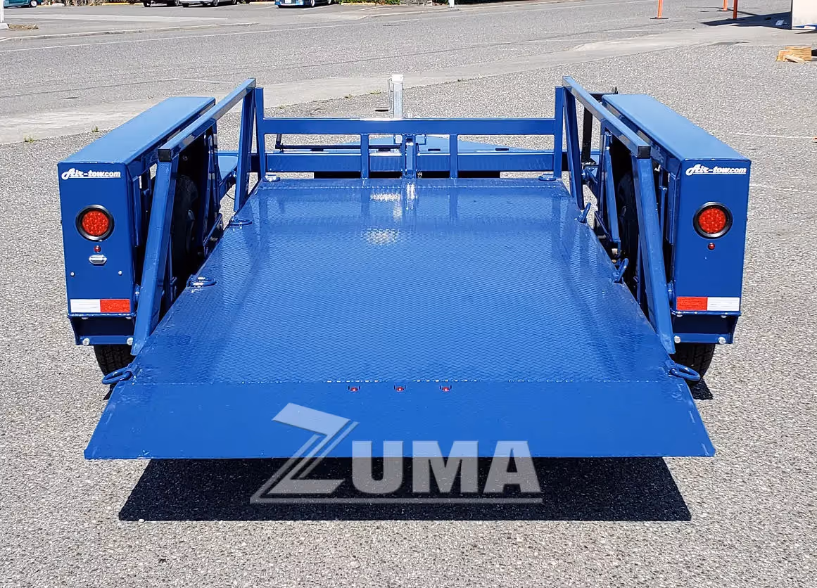 Air-Tow T14-10 trailer with raised rear deck and safety rails in Canada