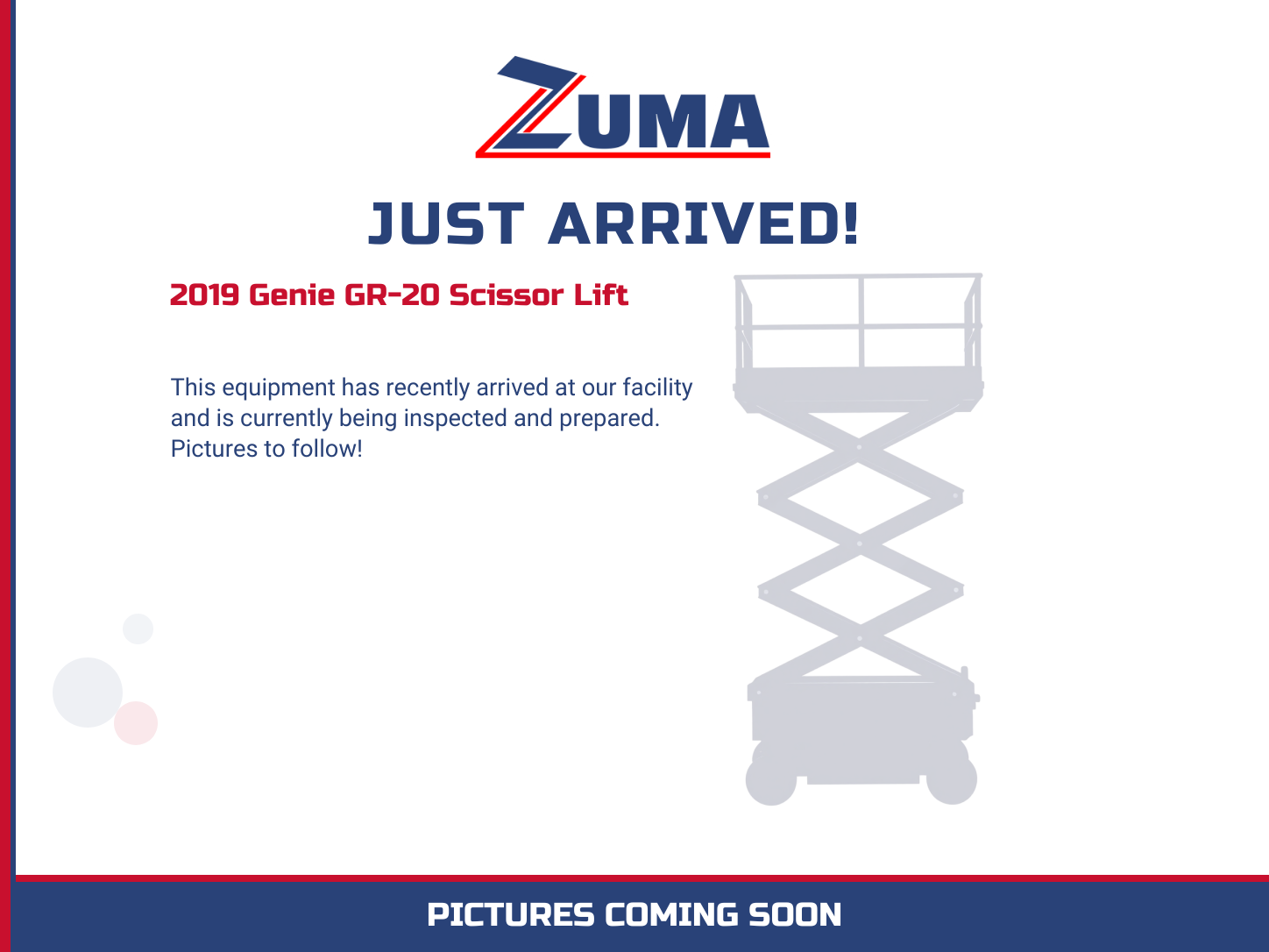 2019 Genie GR-20 Scissor Lift