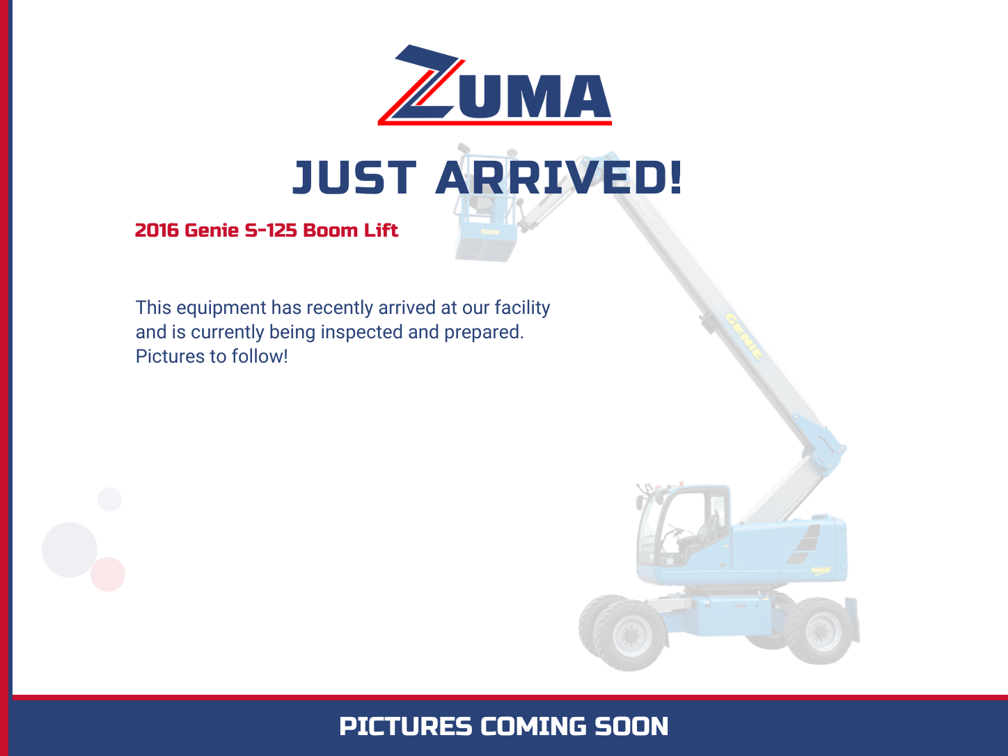 2016 Genie S-125 Boom Lift