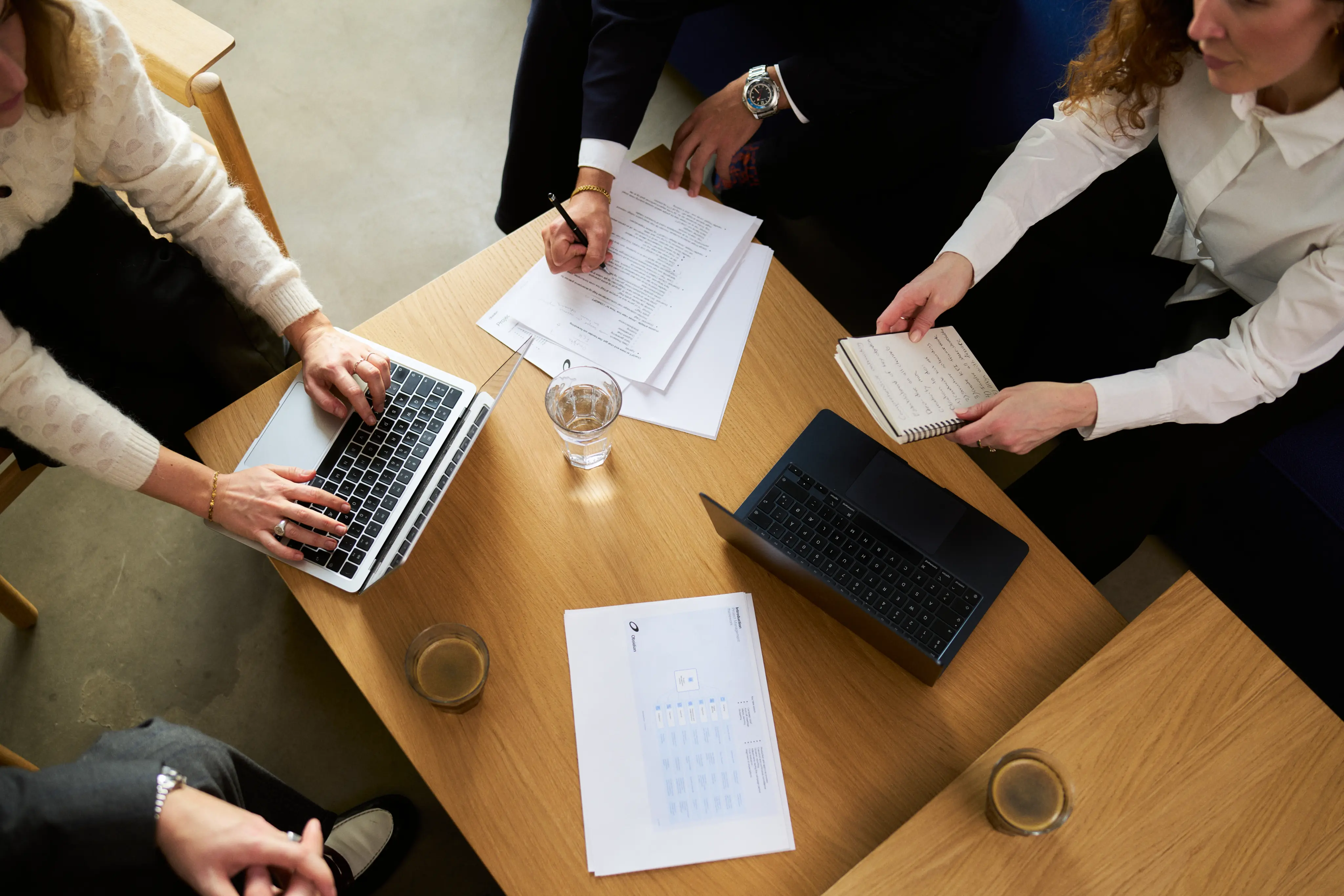 People working around a table