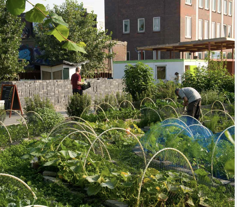 Statiegeld verzamelen op kantoor met poster