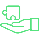 Four hands interlocking at the wrists in a square formation symbolizing teamwork and collaboration.
