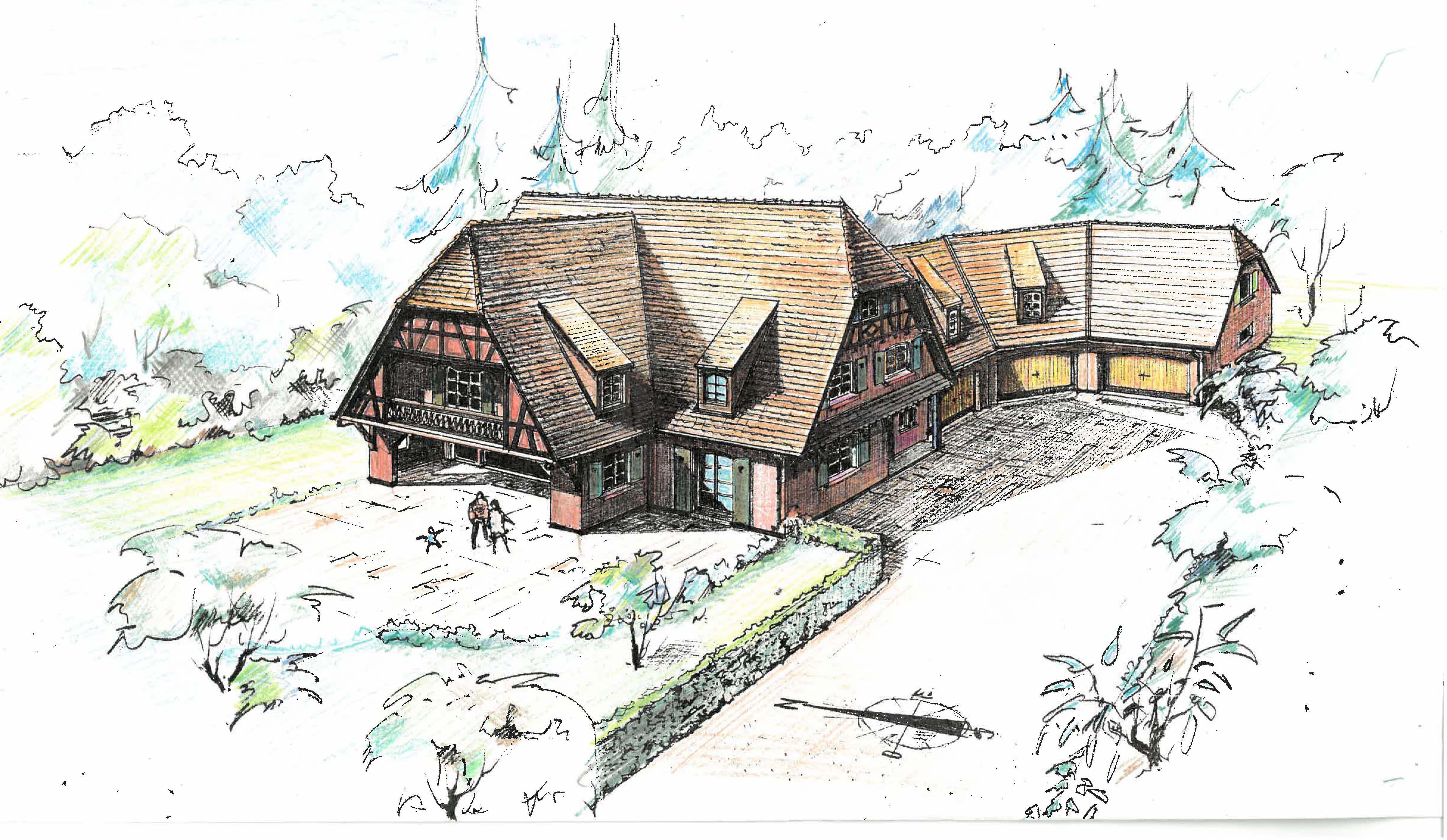 Maison en construction en Alsace 