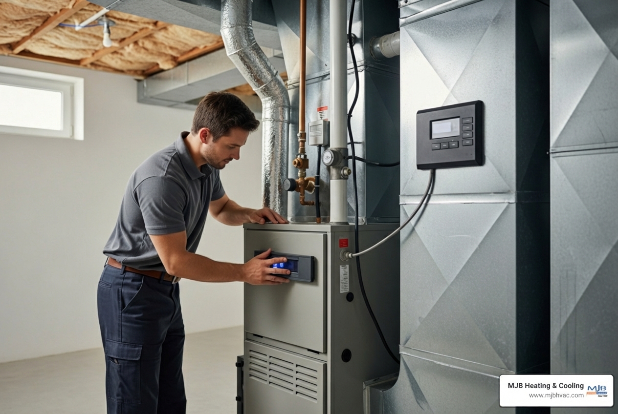 Infographic showing the 4 pillars of quality heating installation: System Choice (matching equipment to Wichita's climate and your home's fuel availability), Proper Sizing (Manual J load calculation to prevent short-cycling or inadequate heating), Ductwork and Insulation (sealing leaks and ensuring airflow), and Safety and Code Compliance (permits, inspections, and warranty protection) - heating installation best in wichita, ks