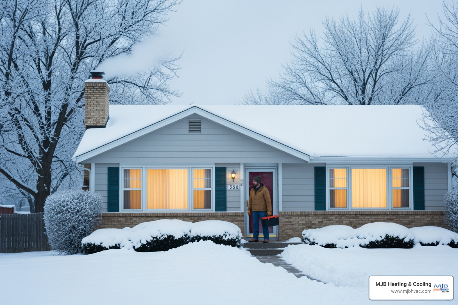 furnace repair in Wichita KS snow covered home winter heating - furnace repair in wichita, ks