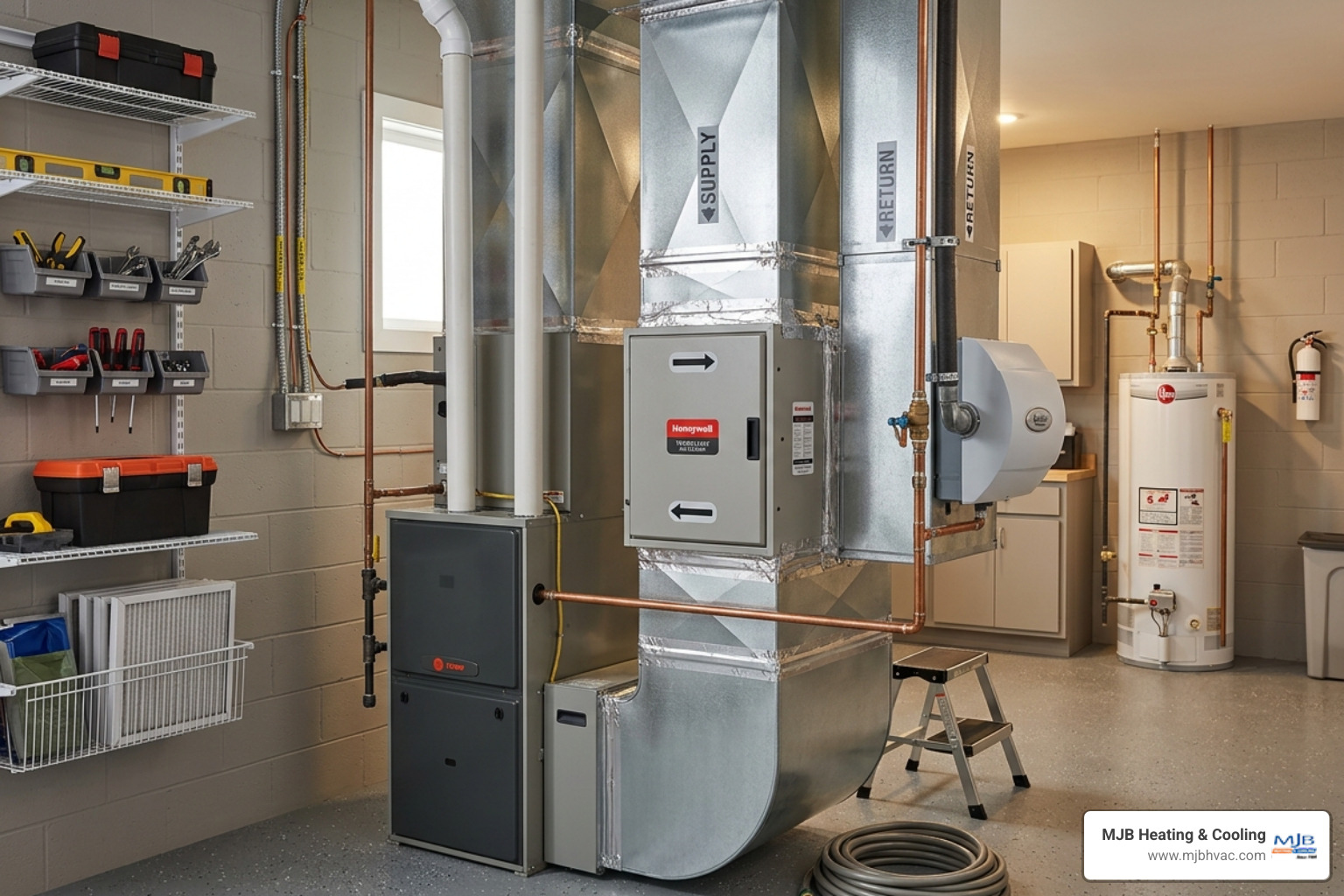 whole-home air filtration system integrated with ductwork in a clean utility room - is a whole house air purifier worth it