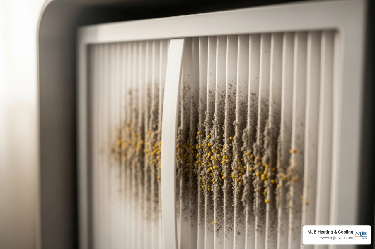 HEPA filter trapping dust and pollen
