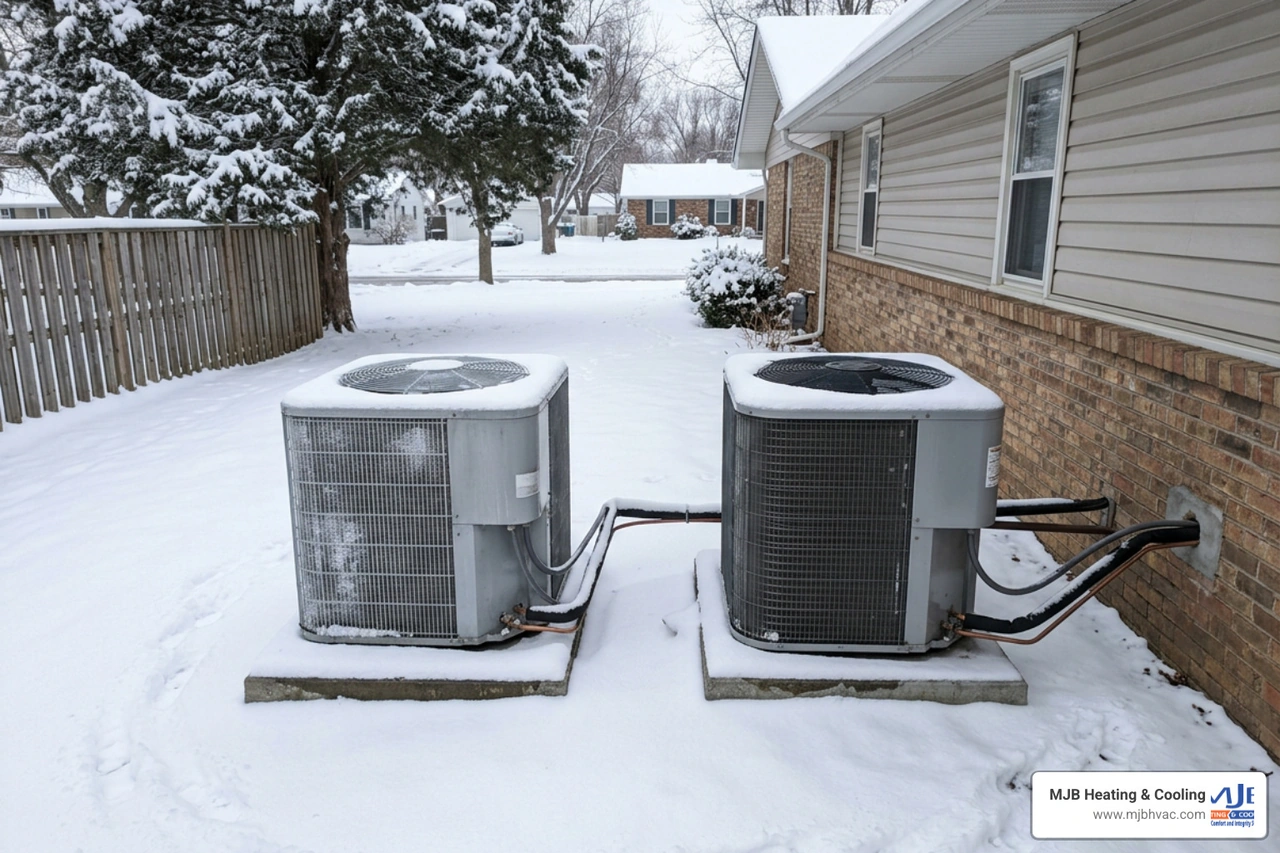 Infographic comparing Daikin Aurora cold weather heat pump performance metrics vs Carrier Mitsubishi Bosch and Trane
