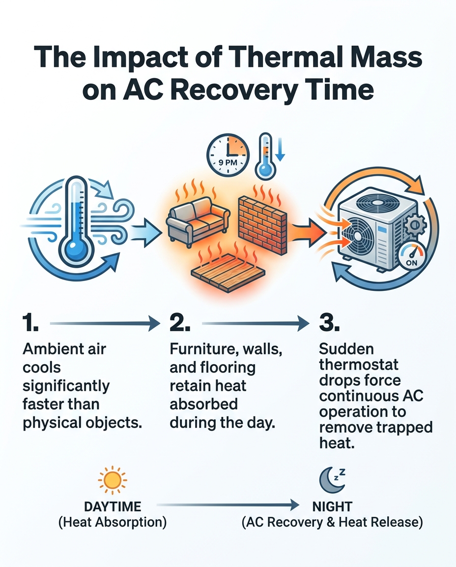 The Impact of Thermal Mass on AC Recovery Time