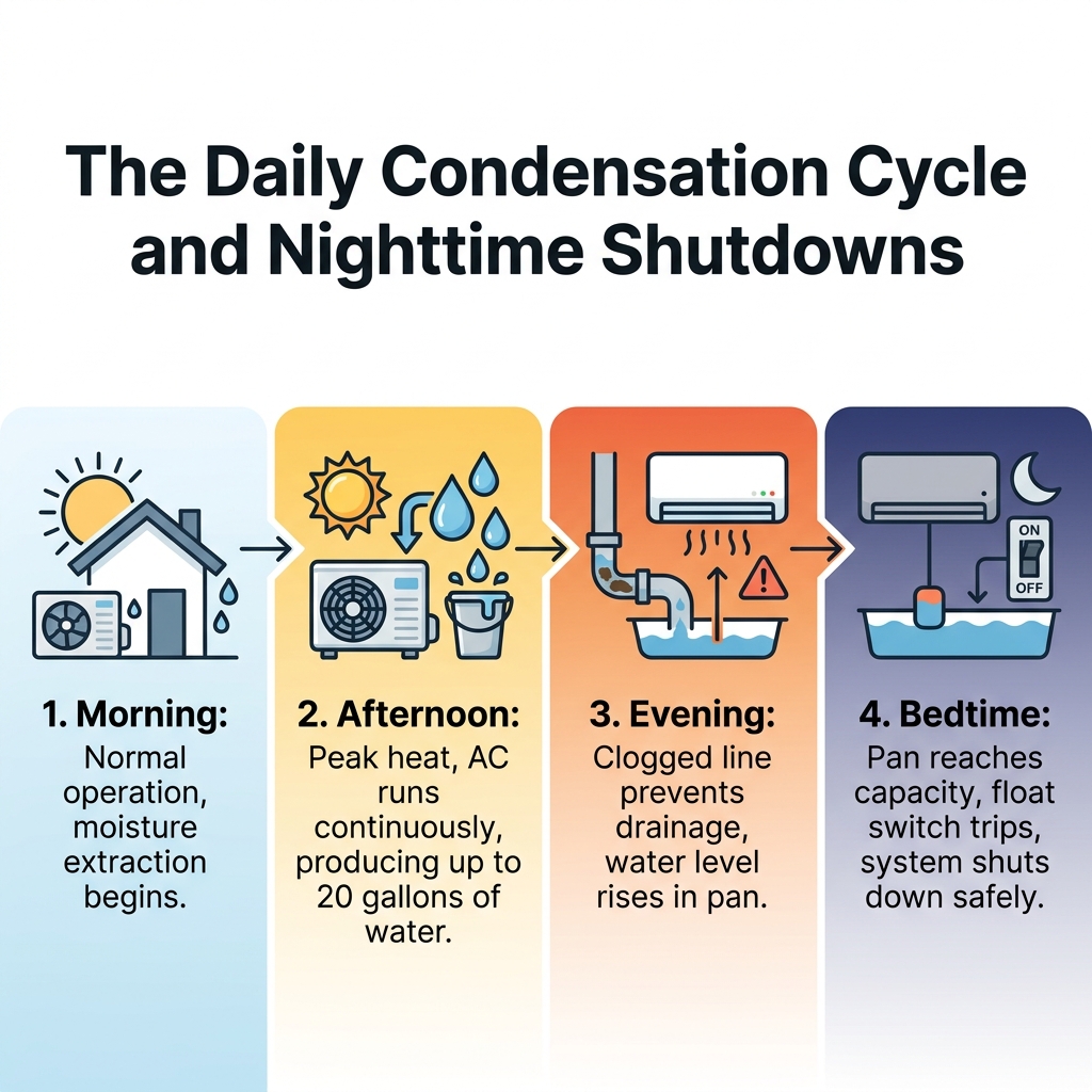 The Daily Condensation Cycle and Nighttime Shutdowns