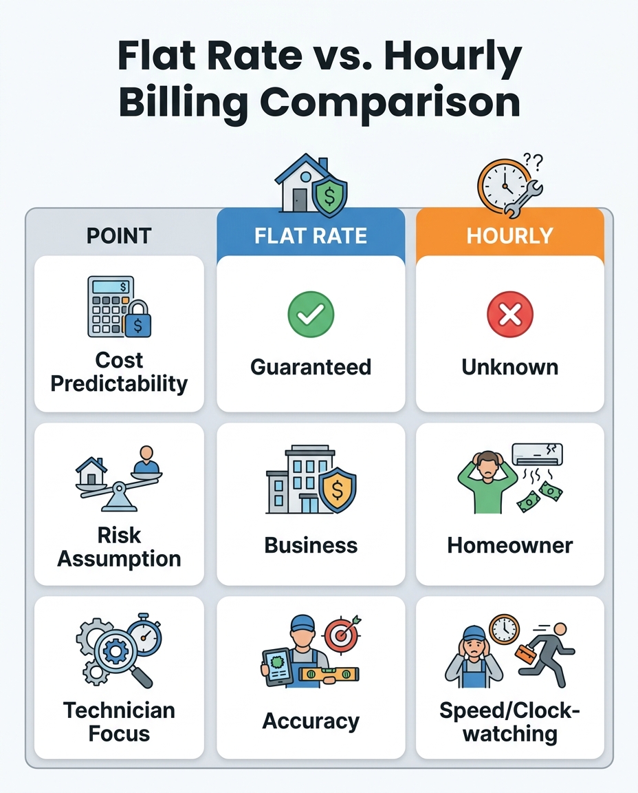 Flat Rate vs. Hourly Billing Comparison