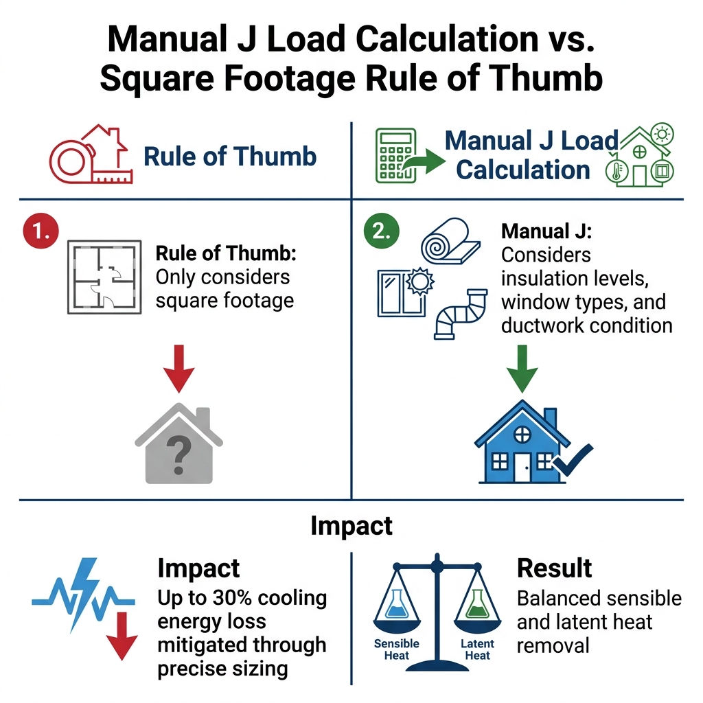 Manual J Load Calculation vs. Square Footage Rule of Thumb