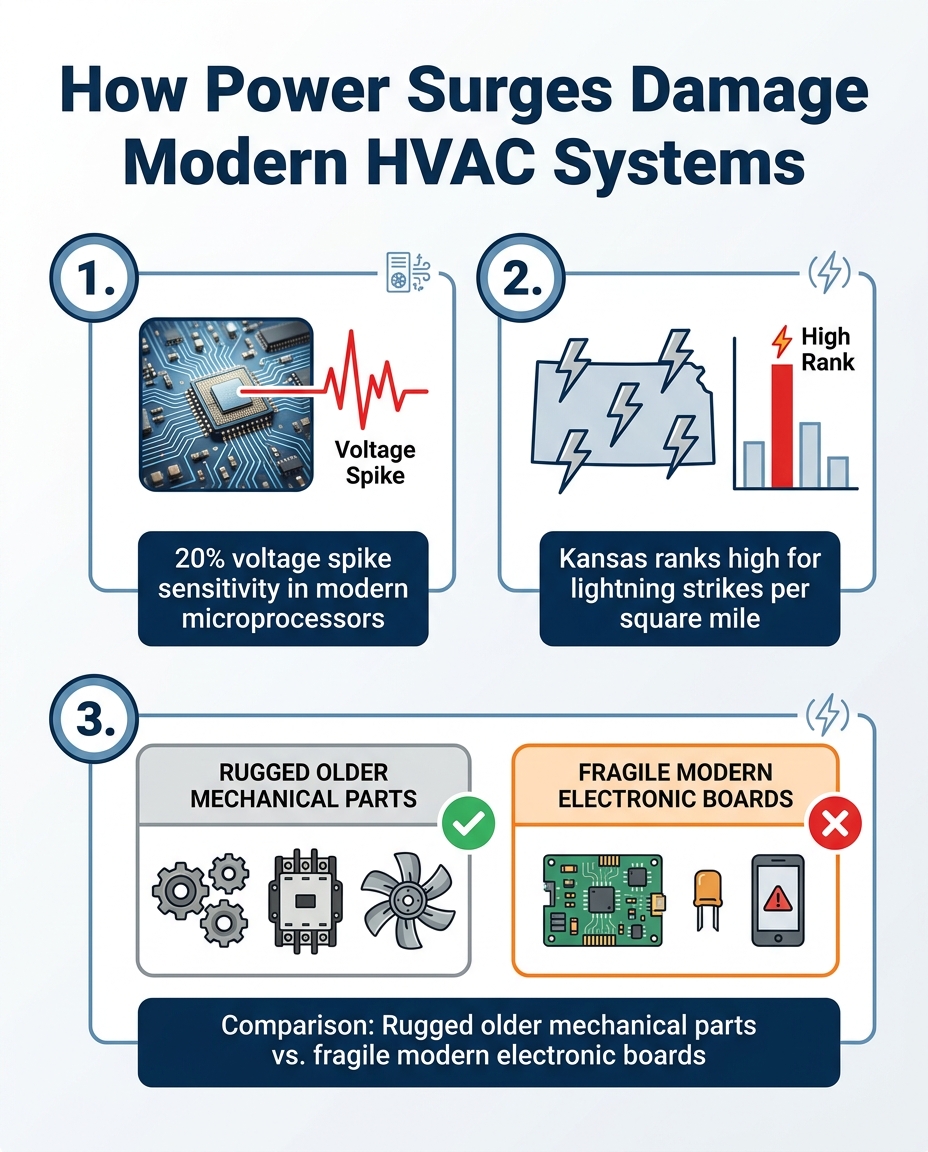 How Power Surges Damage Modern HVAC Systems