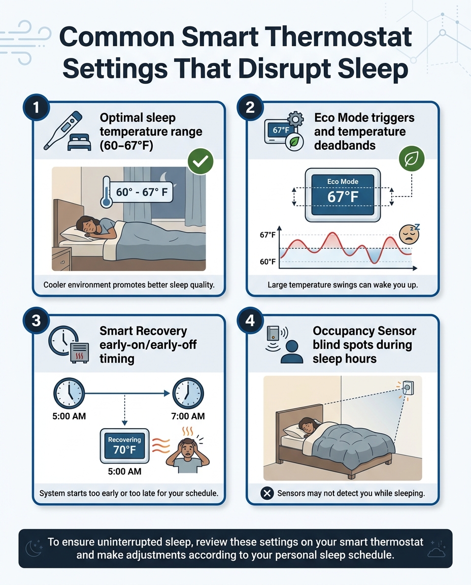 Common Smart Thermostat Settings That Disrupt Sleep