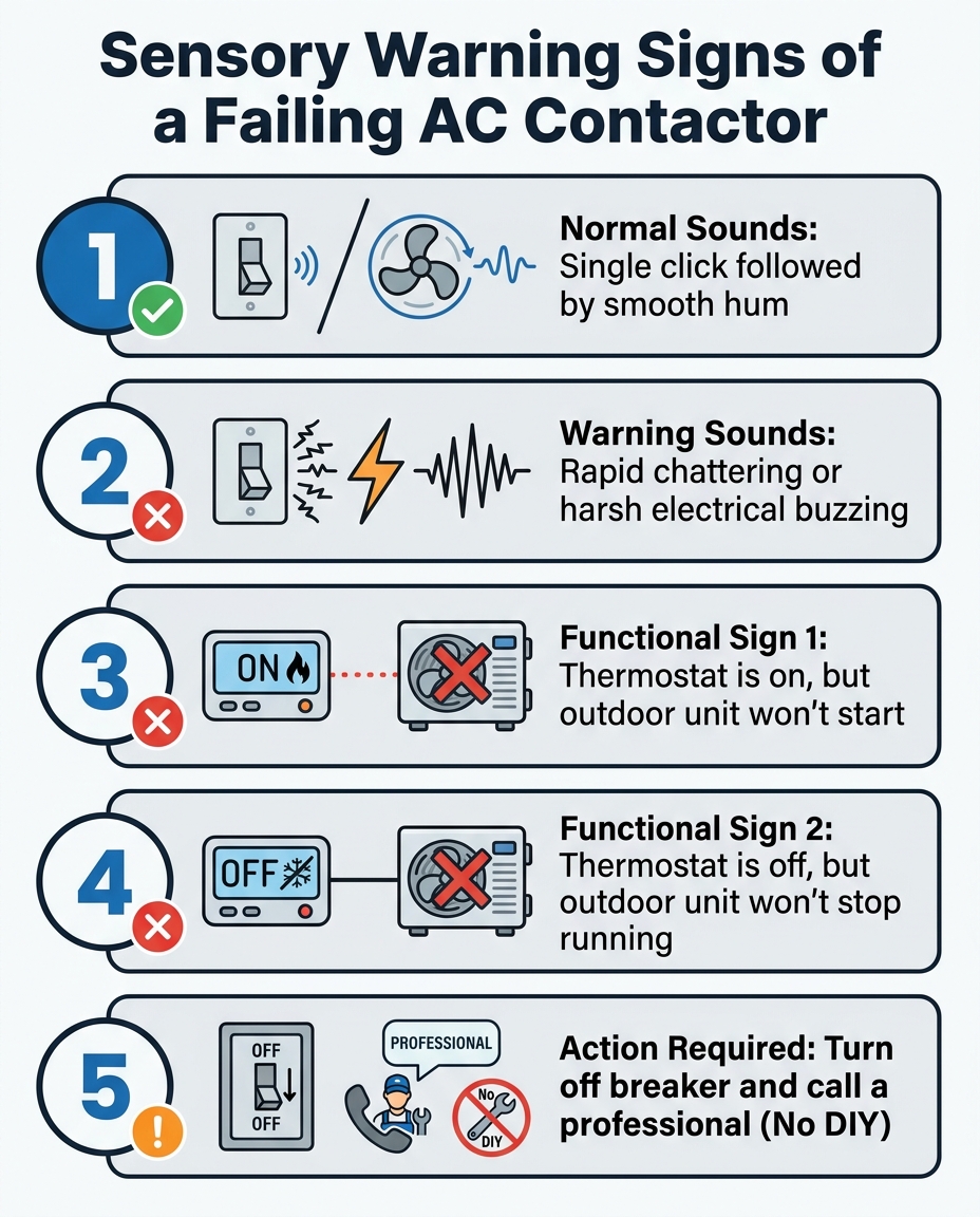 Sensory Warning Signs of a Failing AC Contactor