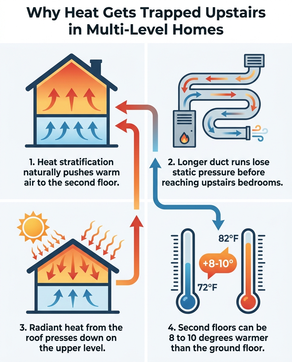 Why Heat Gets Trapped Upstairs in Multi-Level Homes