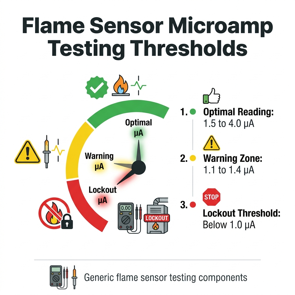 Flame Sensor Microamp Testing Thresholds