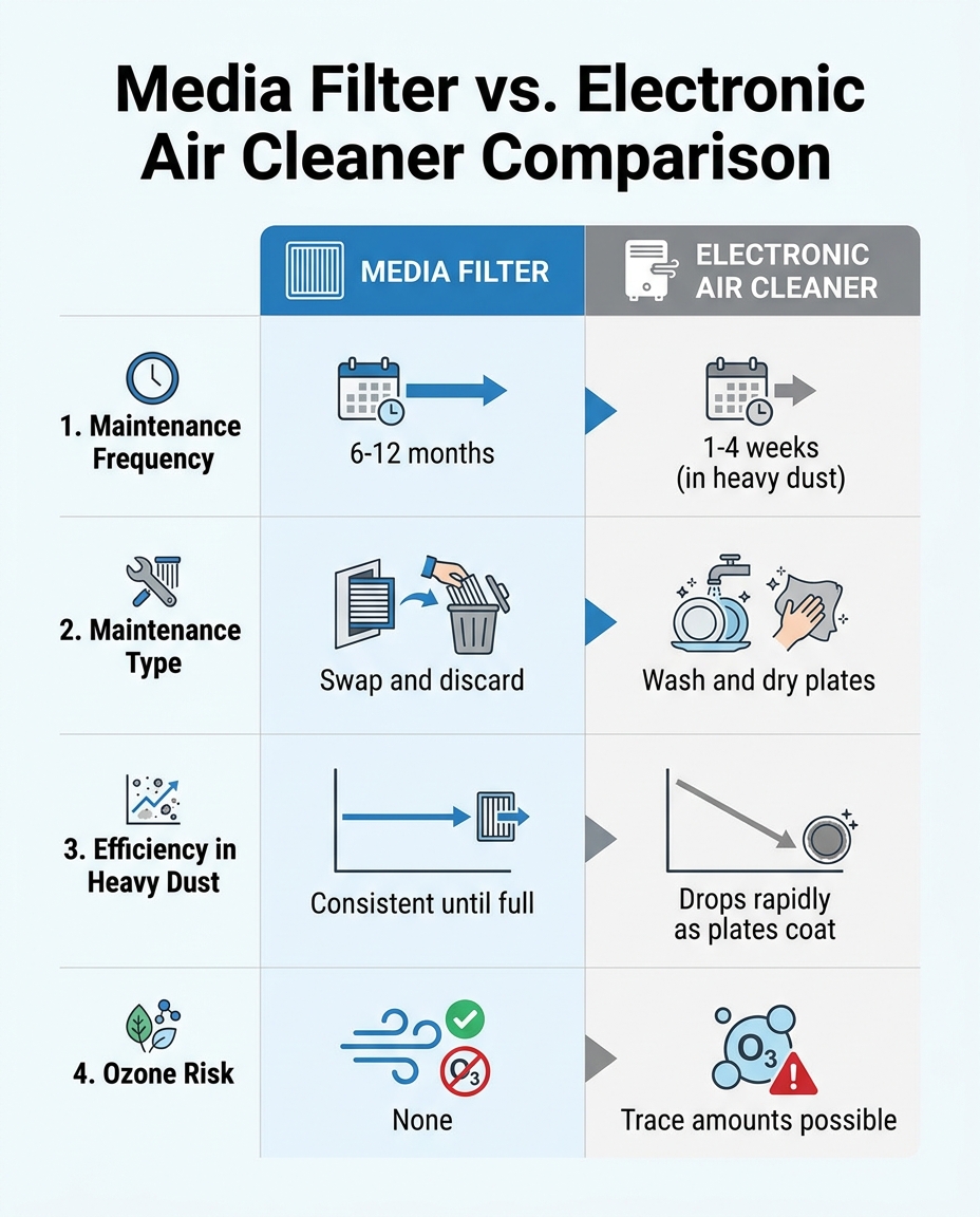 Media Filter vs. Electronic Air Cleaner Comparison
