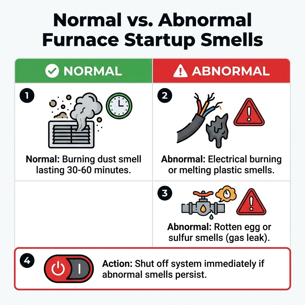 Normal vs. Abnormal Furnace Startup Smells