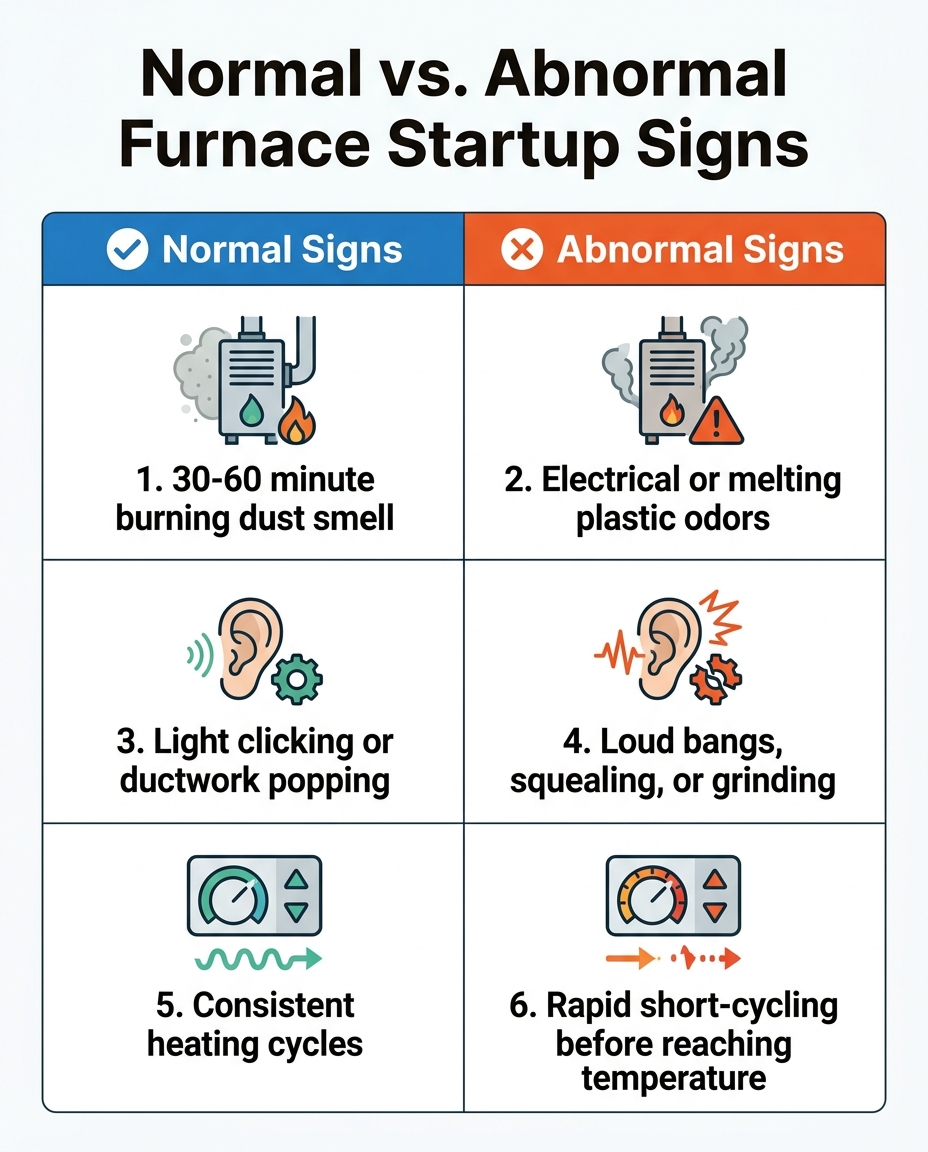 Normal vs. Abnormal Furnace Startup Signs