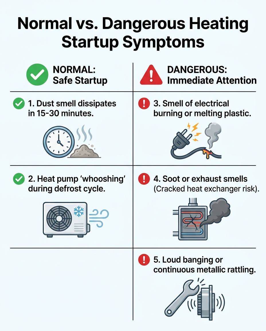 Normal vs. Dangerous Heating Startup Symptoms