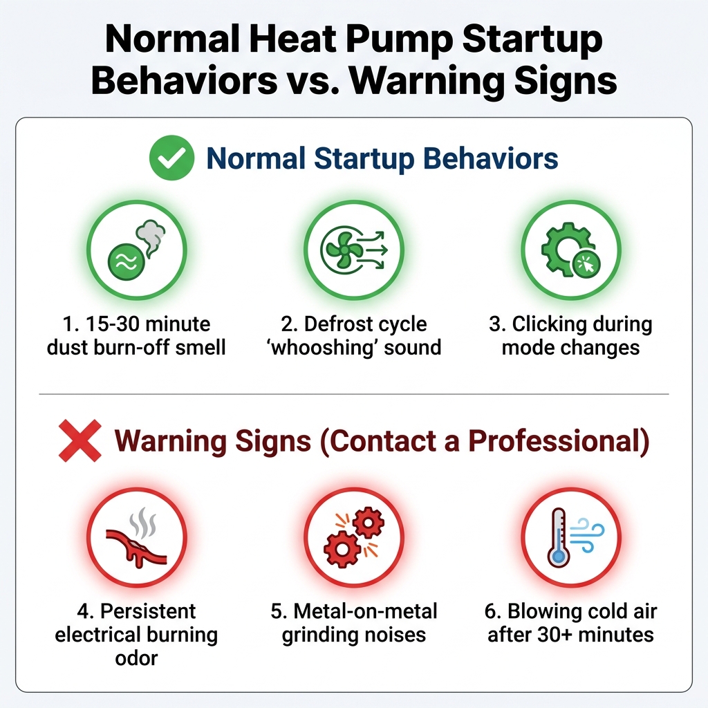 Normal Heat Pump Startup Behaviors vs. Warning Signs