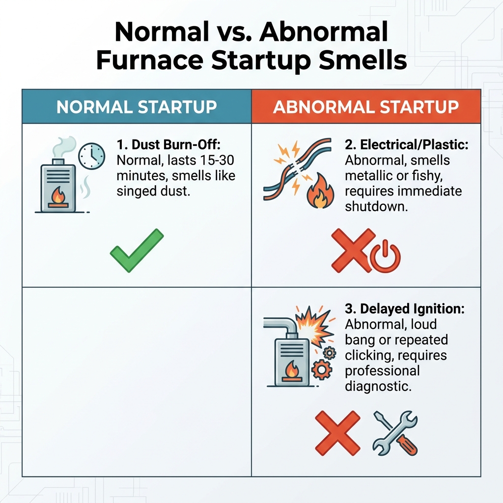 Normal vs. Abnormal Furnace Startup Smells